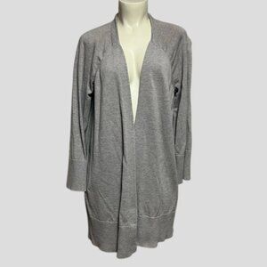 Aritzia Wilfred Free Grey Open Front Draped Long Cardigan Sweater Wool Blend